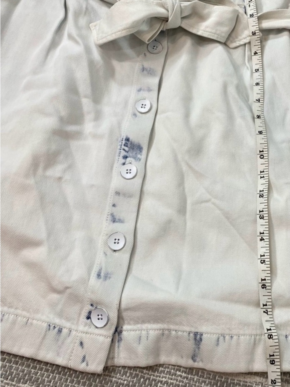 Anthro ~Cloth & Stone ~Skirt ~Heavily Acid Washed ~Button Front ~Tie Waist ~ - Picture 9 of 15